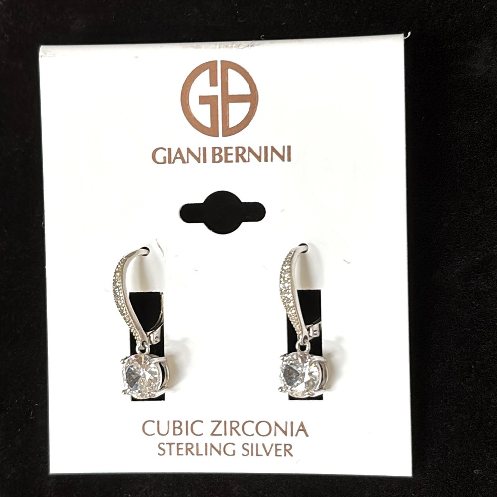 NWT Giani Bernini Cubic Zirconia Sterling Silver Drop Earrings